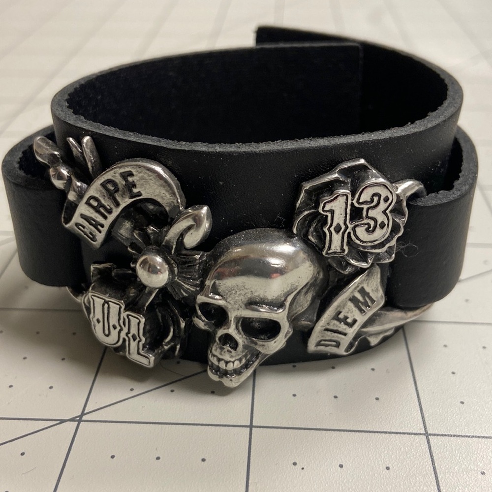 Carpe Diem Alchemy England Leather Cuff Bracelet